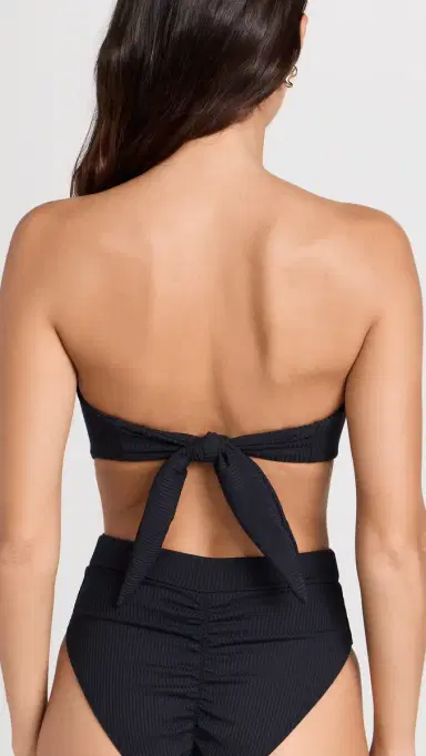 Montce Tori Bandeau Bikini Top Black Rib L | Thumbnail 3