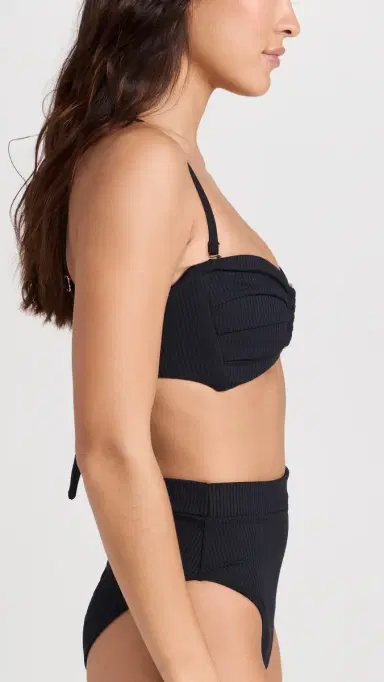 Montce Tori Bandeau Bikini Top Black Rib L | Thumbnail 4