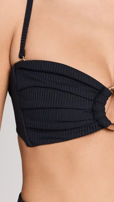 Montce Tori Bandeau Bikini Top Black Rib L | Thumbnail 6