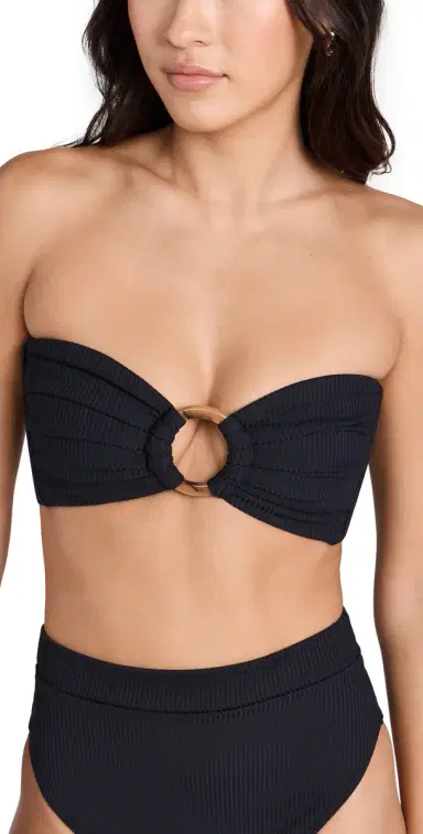 Montce Tori Bandeau Bikini Top Black Rib L | Thumbnail 1