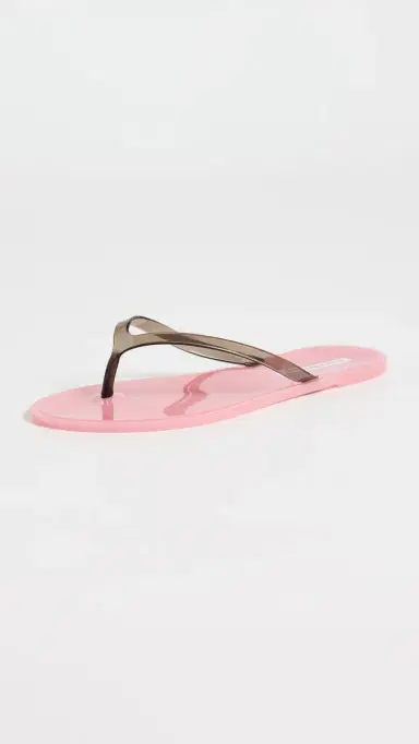 Black Suede Studio Crystal Jelly Flip Flops Bubble Gum/Black PVC 35/36 | Thumbnail 2