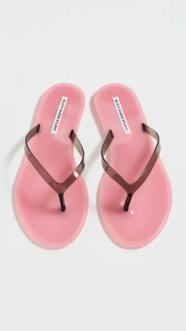 Black Suede Studio Crystal Jelly Flip Flops Bubble Gum/Black PVC 35/36 | Thumbnail 5