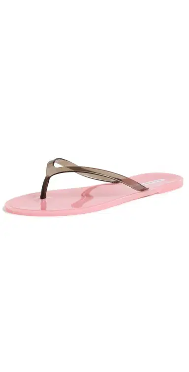 Black Suede Studio Crystal Jelly Flip Flops Bubble Gum/Black PVC 35/36 | Thumbnail 1