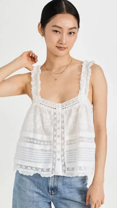 LoveShackFancy Sully Top White | Thumbnail 2 LoveShackFancy Sully Top White | Thumbnail 2
