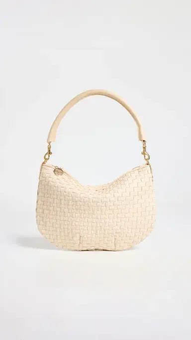 Clare V. Clare V. Petit Moyen Messenger Creme Woven One Size | Thumbnail 2