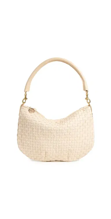 Clare V. Clare V. Petit Moyen Messenger Creme Woven One Size | Thumbnail 1