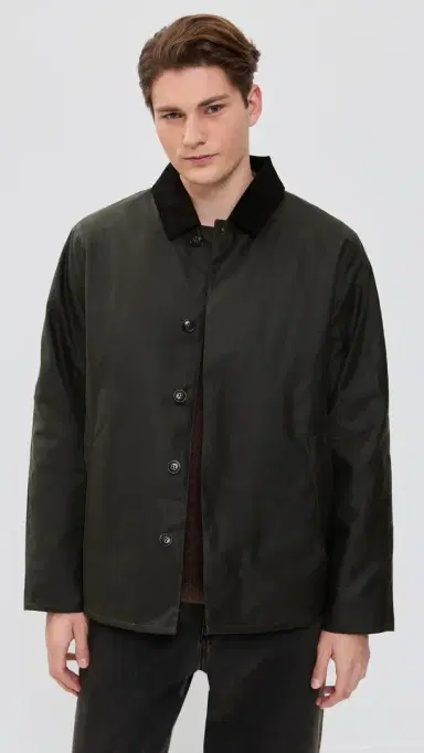 Barbour Short Lorden Wax Mac Jacket Olive | Thumbnail 2 Barbour Short Lorden Wax Mac Jacket Olive | Thumbnail 2