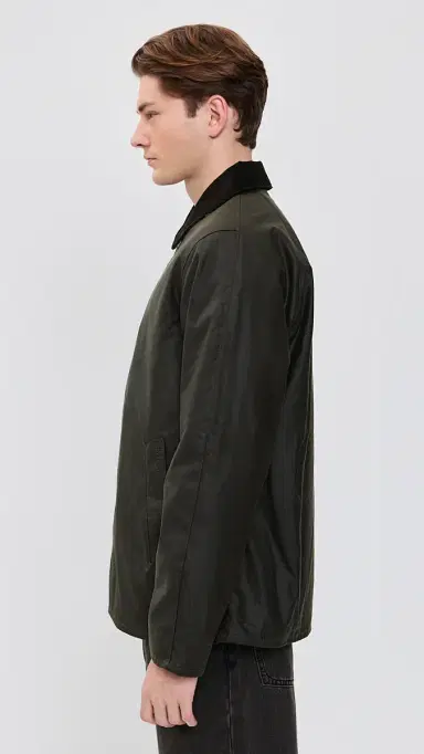 Barbour Short Lorden Wax Mac Jacket Olive | Thumbnail 4 Barbour Short Lorden Wax Mac Jacket Olive | Thumbnail 4