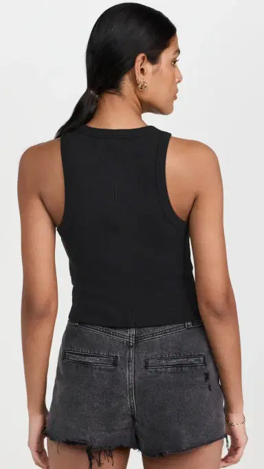 Sold Out NYC The Cropped Not So Basic Tank in Black Black S | Thumbnail 3