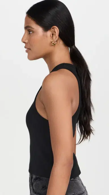Sold Out NYC The Cropped Not So Basic Tank in Black Black S | Thumbnail 4