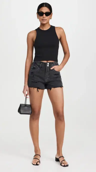 Sold Out NYC The Cropped Not So Basic Tank in Black Black S | Thumbnail 5
