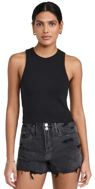 Sold Out NYC The Cropped Not So Basic Tank in Black Black S | Thumbnail 1