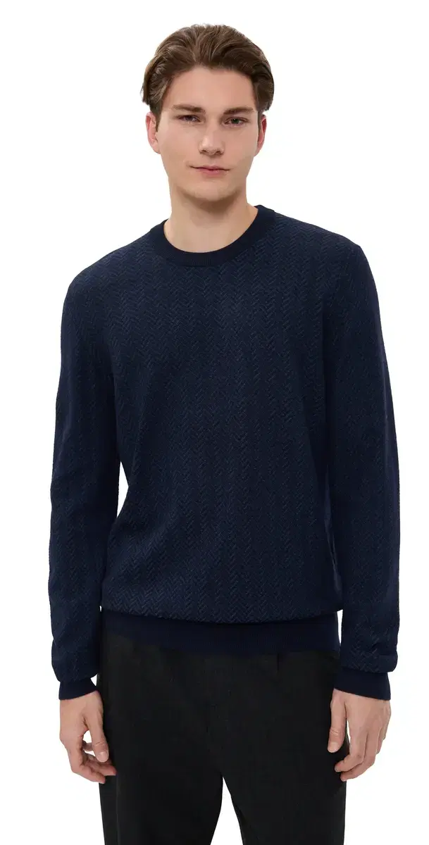 H-Habito Wool Crewneck Sweater Dark Blue