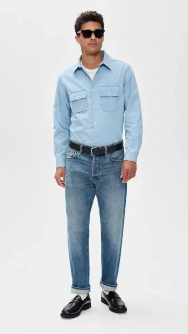 Knickerbocker Pacific Denim Shirt Light Wash Indigo L | Thumbnail 5 Knickerbocker Pacific Denim Shirt Light Wash Indigo L | Thumbnail 5