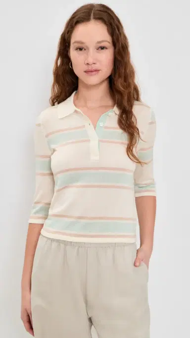 RE/DONE The Range Polo Top Light Mint Combo M | Thumbnail 2 RE/DONE The Range Polo Top Light Mint Combo M | Thumbnail 2
