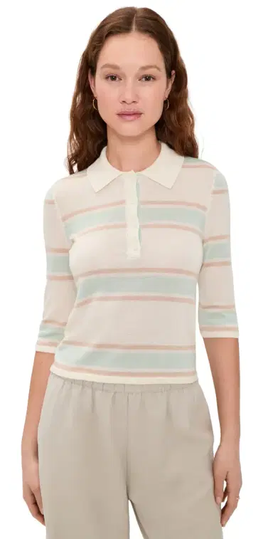 RE/DONE The Range Polo Top Light Mint Combo M | Thumbnail 1 RE/DONE The Range Polo Top Light Mint Combo M | Thumbnail 1