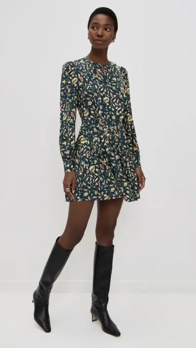 Ulla Johnson Arabella Silk Mini Dress Midnight Garden | Thumbnail 5 Ulla Johnson Arabella Silk Mini Dress Midnight Garden | Thumbnail 5