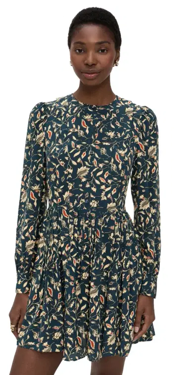 Ulla Johnson Arabella Silk Mini Dress Midnight Garden | Thumbnail 1 Ulla Johnson Arabella Silk Mini Dress Midnight Garden | Thumbnail 1