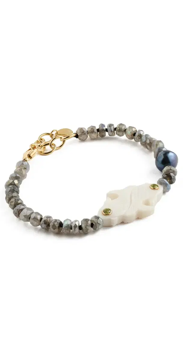 Carved Bone Fish Labradorite Bracelet Labradorite One Size