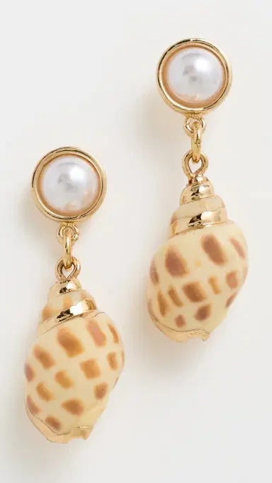 KENNETH JAY LANE Shell Drop Pierced Earrings | Thumbnail 2