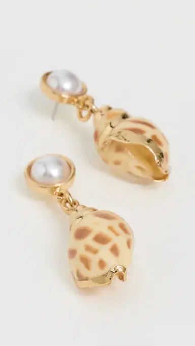 KENNETH JAY LANE Shell Drop Pierced Earrings | Thumbnail 4