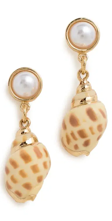 KENNETH JAY LANE Shell Drop Pierced Earrings | Thumbnail 1