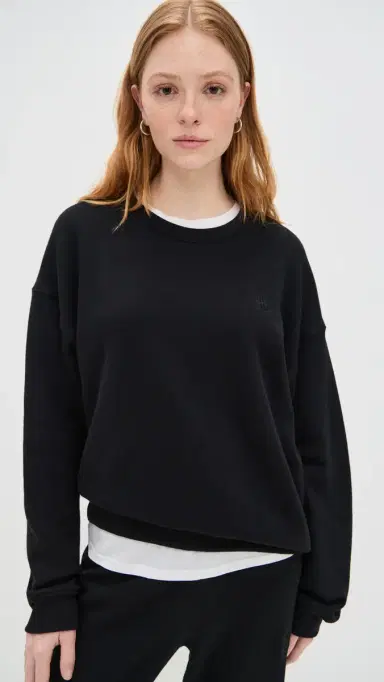 ÉTERNE Oversized Crewneck Sweatshirt Black | Thumbnail 2