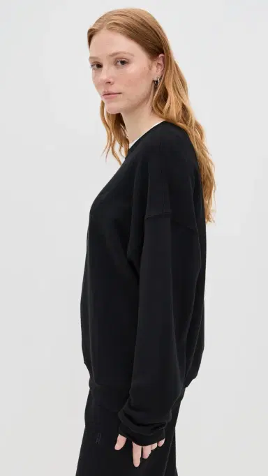 ÉTERNE Oversized Crewneck Sweatshirt Black | Thumbnail 4
