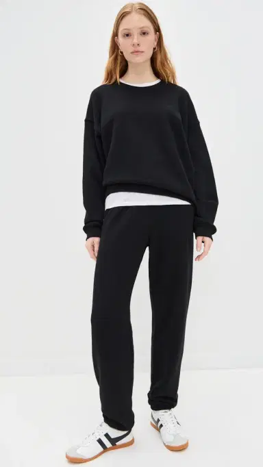 ÉTERNE Oversized Crewneck Sweatshirt Black | Thumbnail 5