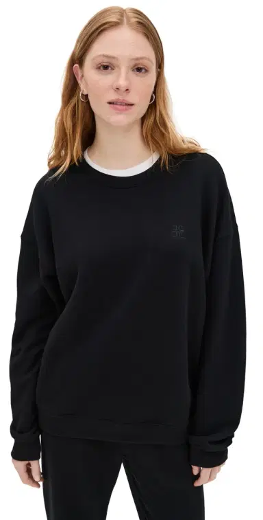 ÉTERNE Oversized Crewneck Sweatshirt Black | Thumbnail 1