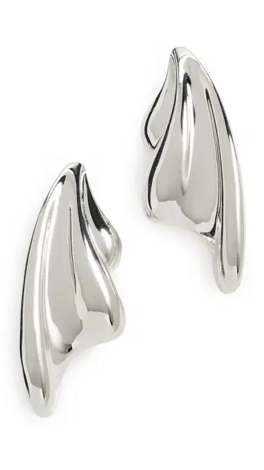 Otiumberg Statement Wave Earrings Silver One Size | Thumbnail 5