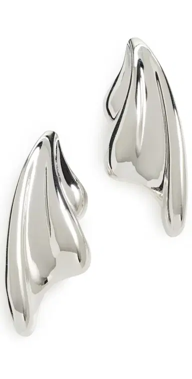 Otiumberg Statement Wave Earrings Silver One Size | Thumbnail 1