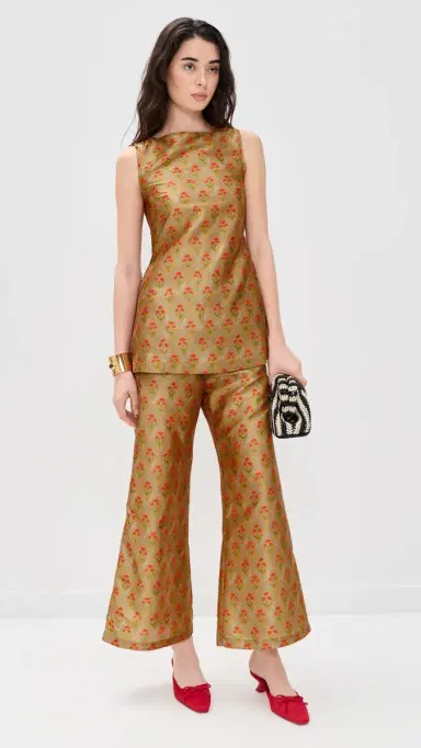 La Maregold Nicole Pants attice Floral Khaki | Thumbnail 2 La Maregold Nicole Pants attice Floral Khaki | Thumbnail 2