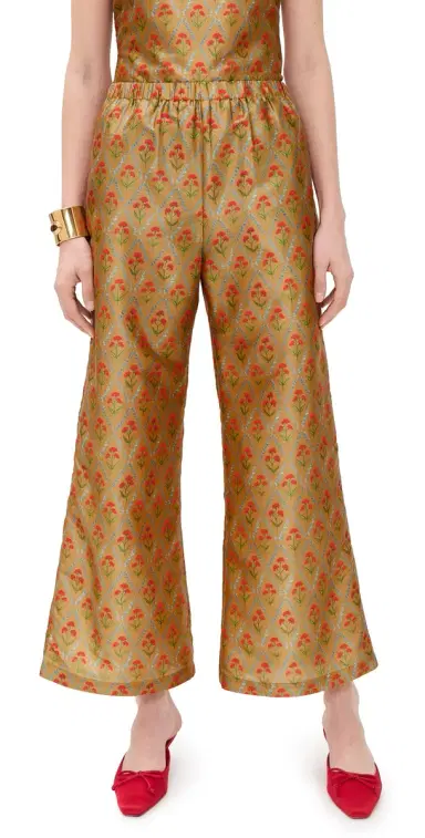 La Maregold Nicole Pants attice Floral Khaki | Thumbnail 1 La Maregold Nicole Pants attice Floral Khaki | Thumbnail 1