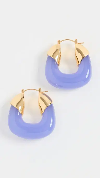 Lizzie Fortunato Organic Hoops in Periwinkle Blue One Size | Thumbnail 2 Lizzie Fortunato Organic Hoops in Periwinkle Blue One Size | Thumbnail 2