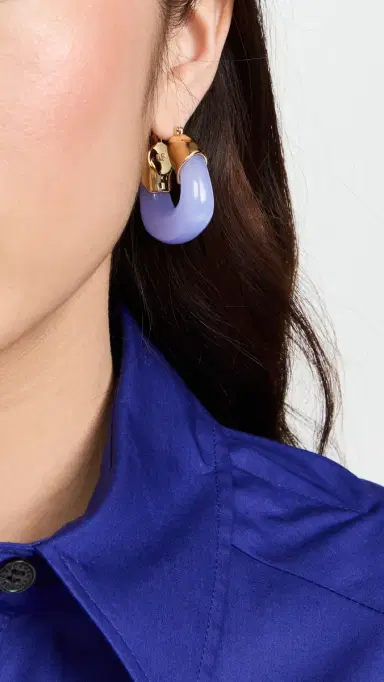 Lizzie Fortunato Organic Hoops in Periwinkle Blue One Size | Thumbnail 3 Lizzie Fortunato Organic Hoops in Periwinkle Blue One Size | Thumbnail 3