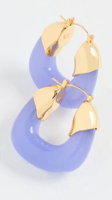 Lizzie Fortunato Organic Hoops in Periwinkle Blue One Size | Thumbnail 4 Lizzie Fortunato Organic Hoops in Periwinkle Blue One Size | Thumbnail 4