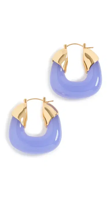 Lizzie Fortunato Organic Hoops in Periwinkle Blue One Size | Thumbnail 5 Lizzie Fortunato Organic Hoops in Periwinkle Blue One Size | Thumbnail 5