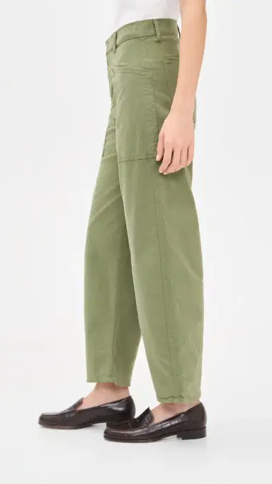 Frank & Eileen Twill Barrel Trousers Olive | Thumbnail 4