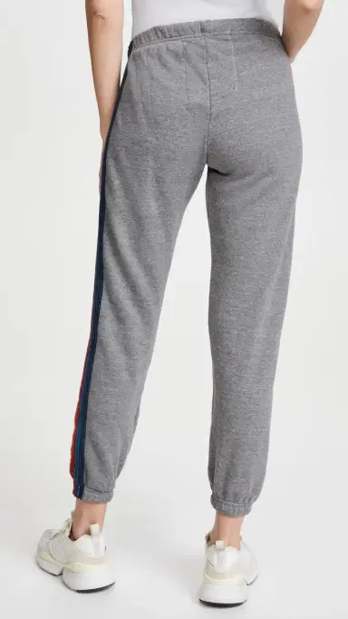 Aviator Nation 5 Stripe Sweat Pants Heather Grey | Thumbnail 3