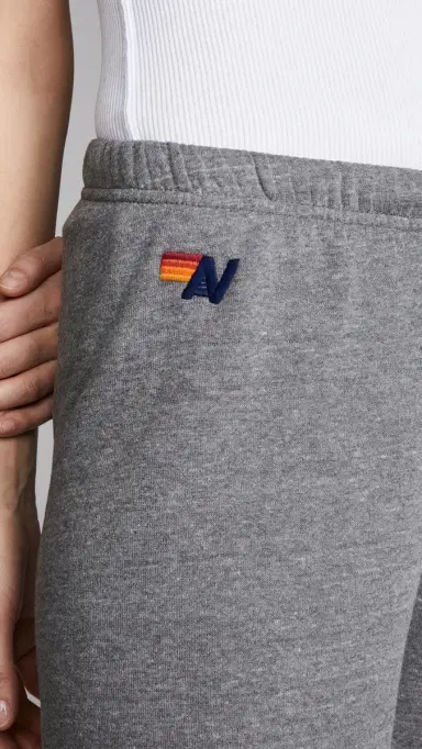 Aviator Nation 5 Stripe Sweat Pants Heather Grey | Thumbnail 6
