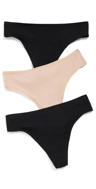 Natori Bliss Bare Cotton Thong 3 Pack Black/Black/Café | Thumbnail 1 Natori Bliss Bare Cotton Thong 3 Pack Black/Black/Café | Thumbnail 1