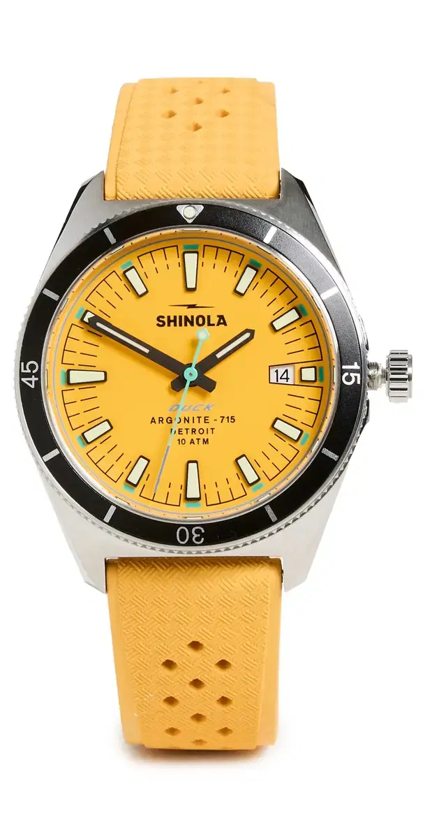 Shinola Duck 3hd , Canary Rubber Strap Watch Canary