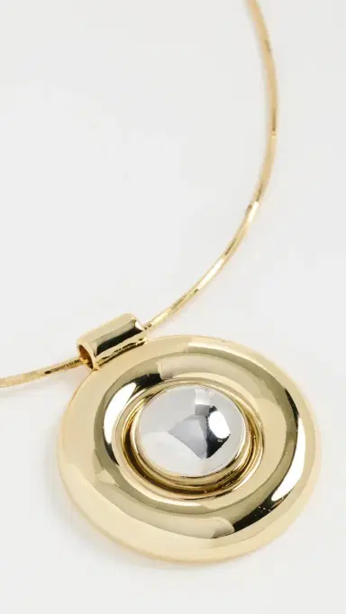 Luv Aj The Chrome Orb Pendant Necklace Gold One Size | Thumbnail 4