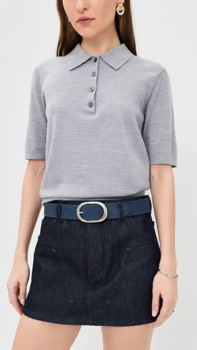 Favorite Daughter The Suede Jean Belt Navy/Tumbled Nickel | Thumbnail 3