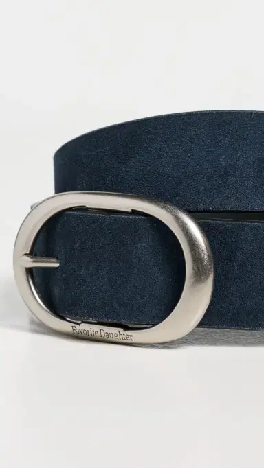 Favorite Daughter The Suede Jean Belt Navy/Tumbled Nickel | Thumbnail 5