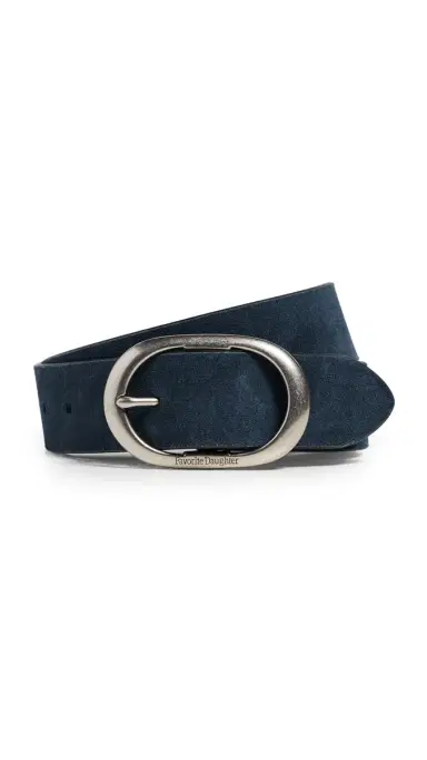 Favorite Daughter The Suede Jean Belt Navy/Tumbled Nickel | Thumbnail 6