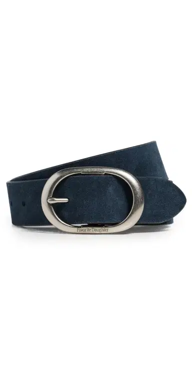 Favorite Daughter The Suede Jean Belt Navy/Tumbled Nickel | Thumbnail 1