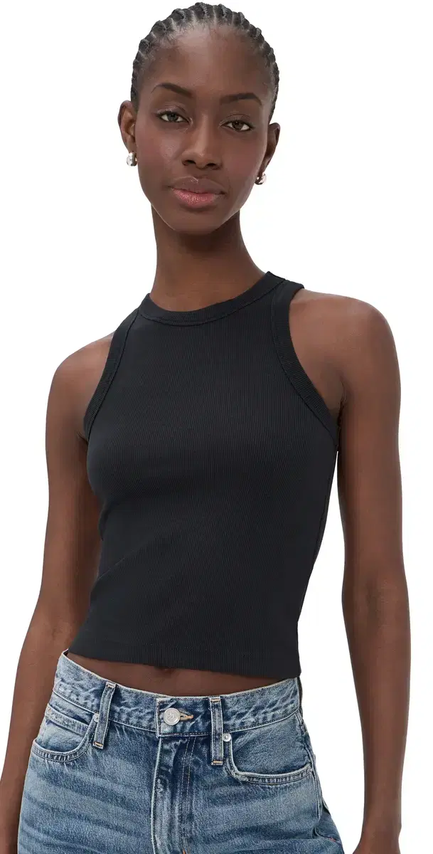exi Rib Sun In Crop Tank Black