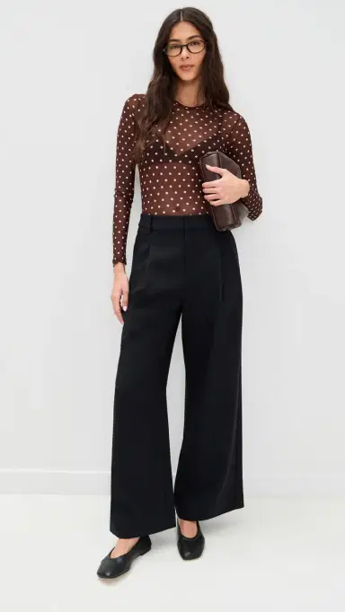 LE BOP Hannah Thong Bodysuit Chocolate Polka Dot S | Thumbnail 5